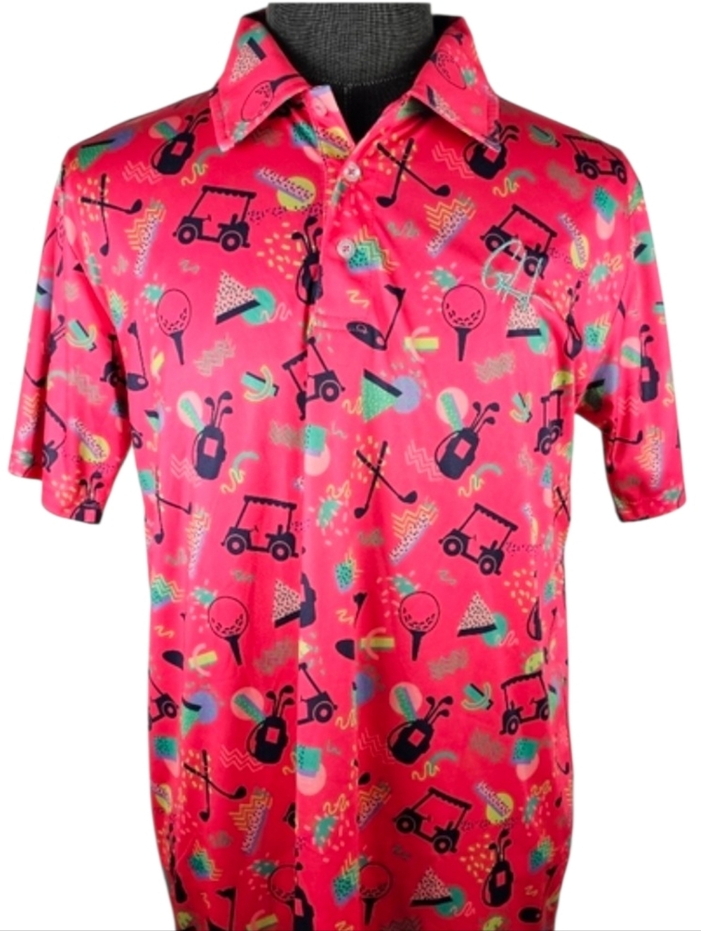 Gashouse Golf Men's Poly Blend Patterned Polo Casual Sport Size L